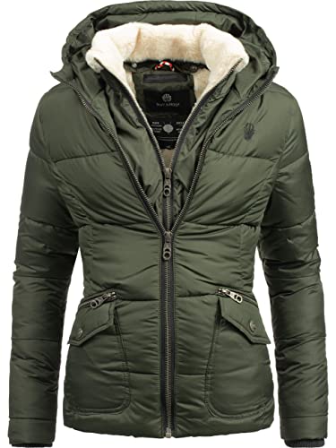 Navahoo Damen warme Winter Steppjacke Megan Olivgrün Gr. S von Navahoo