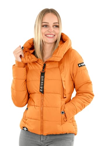 Navahoo Damen Steppjacke Winterjacke Stehkragen gefüttert B930 [B930-Amay-Apricot-Sor-Gr.XS] von Navahoo