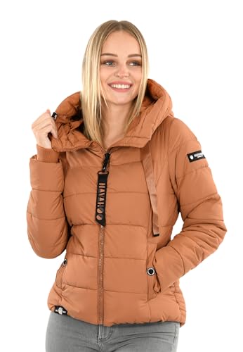 Navahoo Damen Steppjacke Winterjacke Stehkragen gefüttert B930 [B930-Amay-Cinnamon-Gr.XL] von Navahoo