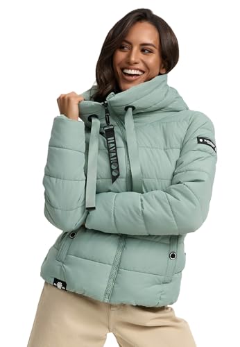 Navahoo Damen Steppjacke Winterjacke Stehkragen gefüttert B930 [B930-Amay-Smoky-Mint-Gr.XL] von Navahoo