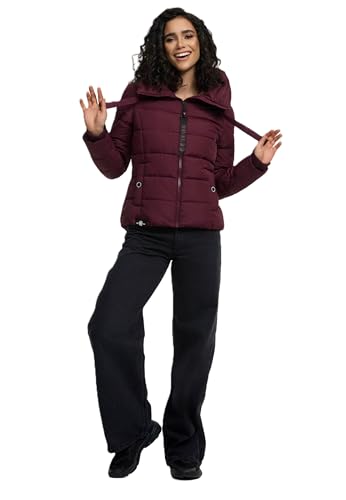 Navahoo Damen Steppjacke Winterjacke Stehkragen gefüttert B930 [B930-Amay-Weinrot-Gr.XXL] von Navahoo