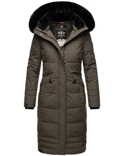 Navahoo Damen Steppmantel Winterparka Mantel mit abnehmbarem Kunstfell Fahmiyaa XS - 3XL (DE/NL/SE/PL, Alphanumerisch, XS, Regular, Regular, Anthrazit) von Navahoo