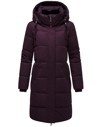Navahoo Damen Steppmantel warm Wintermantel mit hohem Kragen und abnehmbarer Kapuze Wintertanz 14 Dusty Plum Gr. XL von Navahoo