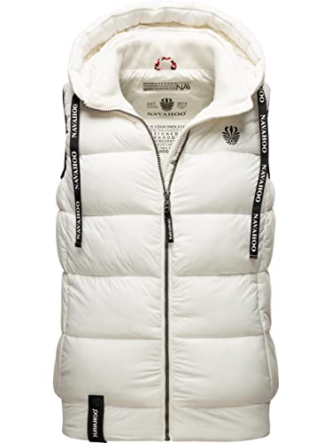 Navahoo Damen Steppweste leichte Outdoor-Weste Übergangsjacke mit Kapuze Kassidy Off White Gr. S von Navahoo