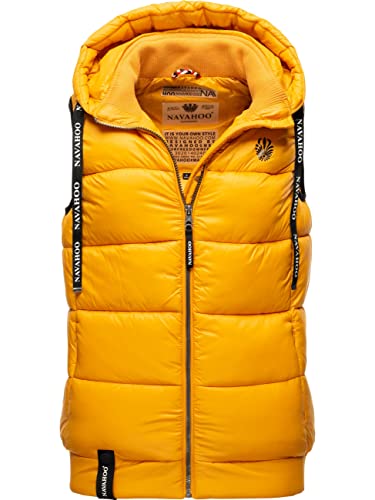 Navahoo Damen Steppweste leichte Outdoor-Weste Übergangsjacke mit Kapuze Kassidy Yellow Gr. S von Navahoo