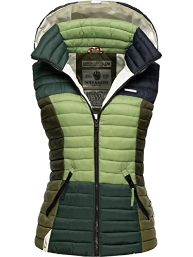 Navahoo Damen Steppweste leicht mit Abnehmbarer Kapuze Colourblocking-Stil Shadaa Multikulti Multicolour Green Forest Gr. L Navahoo Damen Steppweste leicht mit Abnehmbarer Kapuze Colourblocking-Stil Shadaa Multikulti Multicolour Green Forest Gr. L von Navahoo