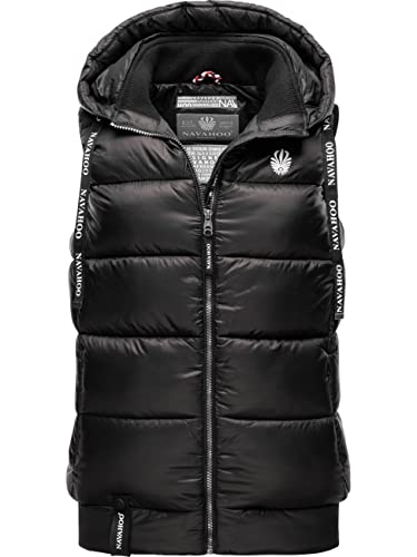 Navahoo Damen Steppweste leichte Outdoor-Weste Übergangsjacke mit Kapuze Kassidy Black Gr. XS von Navahoo