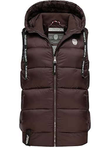Navahoo Damen Steppweste leichte Outdoor-Weste Übergangsjacke mit Kapuze Kassidy Dark Choco Gr. S von Navahoo