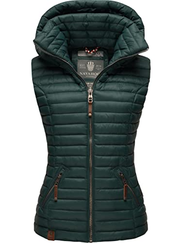 Navahoo Damen Übergangsjacke leichte Steppweste mit Abnehmbarer Kapuze Shadaa Ocean Green Gr. XS von Navahoo