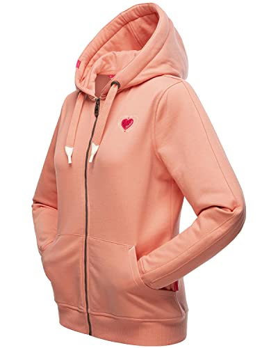 Navahoo Damen Sweatjacke Kapuzen-Jacke Zip-Hoodie Cremetörtchen Apricot Gr. S von Navahoo