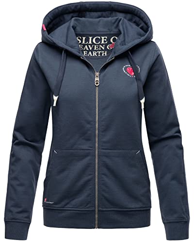 Navahoo Damen Sweatjacke mit Kapuze Hoodie Pullover Sweat Jacke B917 [B917-Cremet-Dusty-Blau-Gr.L] von Navahoo