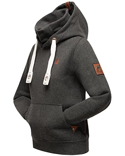 Navahoo Damen Sweatshirt Hoodie Langarm Kapuzen-Pullover Raniaa Dark Grey Melange Gr. L von Navahoo