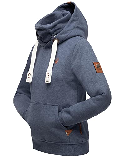 Navahoo Damen Sweatshirt Hoodie Langarm Kapuzen-Pullover Raniaa Dusty Blue Melange Gr. L von Navahoo