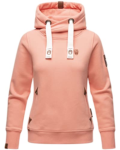 Navahoo Damen Sweatshirt Hoodie Pullover Pulli Sweater Kapuze warm B563 [B563-Apricot-Gr.M] von Navahoo