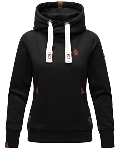 Navahoo Damen Sweatshirt Hoodie Pullover Pulli Sweater Kapuze warm B563 [B563-Schwarz-Gr.M] von Navahoo