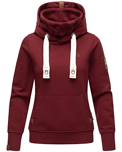 Navahoo Damen Sweatshirt Hoodie Pullover Pulli Sweater Kapuze warm B687 [B687-Rani-Bordeaux-Gr.S] von Navahoo