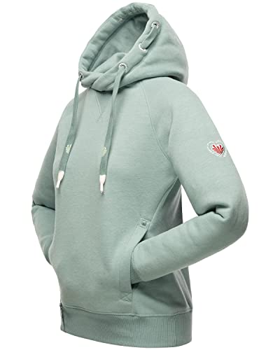 Navahoo Damen Sweatshirt Kapuzenpullover Hoodie Liebesmäuschen Dusty Mint Melange Gr. S von Navahoo