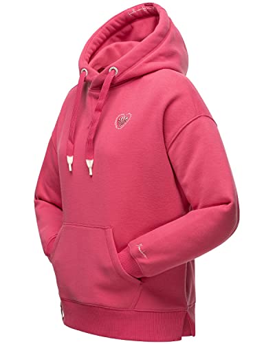 Navahoo Damen Sweatshirt Kapuzenpullover Hoodie Oversize aus recyceltem Material Goldfee Pink Gr. L von Navahoo