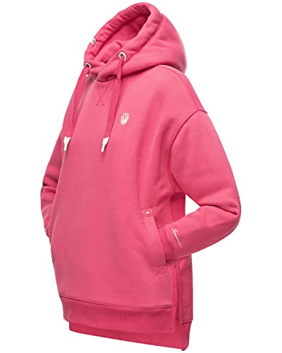 Navahoo Damen Sweatshirt Kapuzenpullover Oversize Long Hoodie Silberengelchen Pink Gr. M von Navahoo