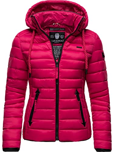 Navahoo Damen leichte Übergangsjacke Steppjacke mit Kapuze Lulana Fuchsia Gr. S von Navahoo