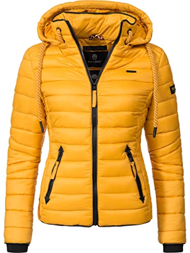 Navahoo Damen leichte Übergangsjacke Steppjacke mit Kapuze Lulana Gelb Gr. S von Navahoo