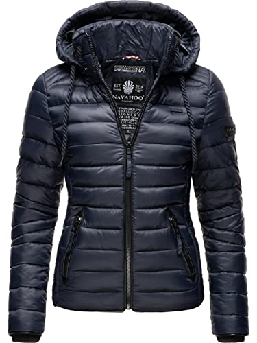 Navahoo Damen leichte Übergangsjacke Steppjacke mit Kapuze Lulana Navy Gr. L von Navahoo