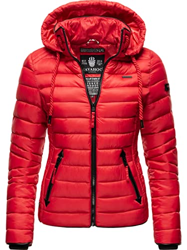 Navahoo Damen leichte Übergangsjacke Steppjacke mit Kapuze Lulana Rot Gr. S von Navahoo