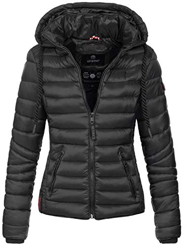 Navahoo Damen leichte Übergangsjacke Steppjacke mit Kapuze Lulana Schwarz Gr. M von Navahoo