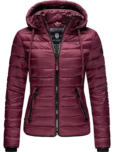 Navahoo Damen leichte Übergangsjacke Steppjacke mit Kapuze Lulana Wine Gr. S von Navahoo