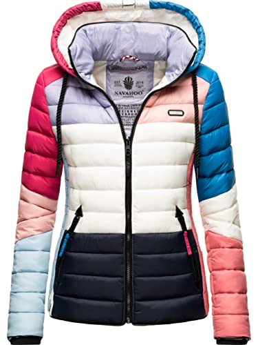 Navahoo Damen Übergangs-Jacke leichte Colorblocking Steppjacke Lulana Multikulti Multicolour Dark 1 Gr. XS von Navahoo