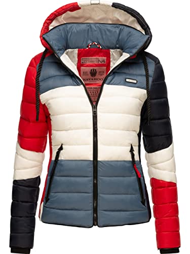 Navahoo Damen Übergangs-Jacke leichte Colorblocking Steppjacke Lulana Multikulti Multicolour French-Tricoloree Gr. M von Navahoo