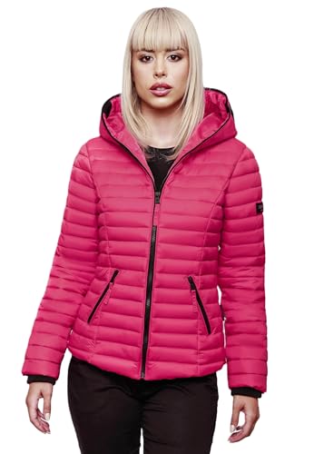 Navahoo Damen Übergangs Stepp Jacke mit Kapuze B348 [B348-Kimuk-Pink-Gr.M] von Navahoo