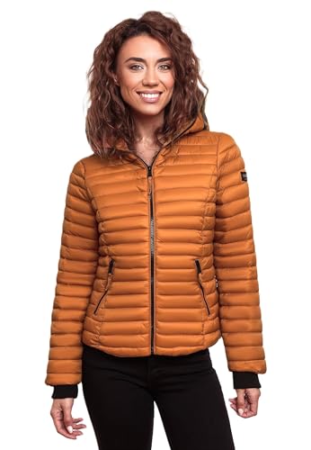 Navahoo Damen Übergangs Stepp Jacke mit Kapuze B348 [B348-Kimuk-Cinnamon-Gr.XXL] von Navahoo