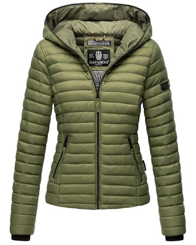 Navahoo Damen Übergangs Stepp Jacke mit Kapuze B348 [B348-Kimuk-Dusty-Olive-Gr.M] von Navahoo