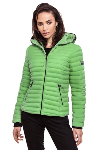 Navahoo Damen Übergangs Stepp Jacke mit Kapuze B348 [B348-Kimuk-Jade-Green-Gr.M] von Navahoo