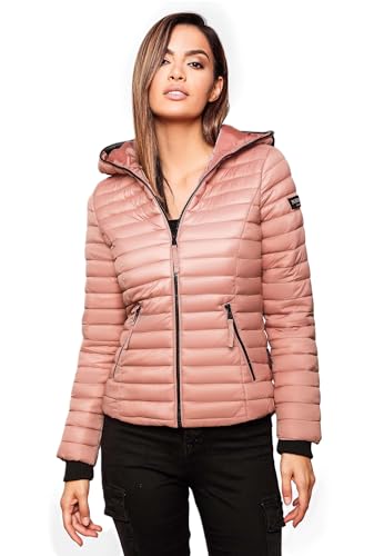 Navahoo Damen Übergangs Stepp Jacke mit Kapuze B348 [B348-Kimuk-Powder-Rose-Gr.M] von Navahoo