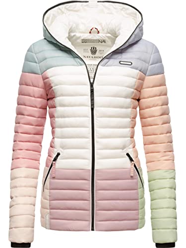 Navahoo Damen Übergangsjacke Colorblocking leichte Steppjacke mit Kapuze Multikulti Multicolour Pastel Gr. XS Navahoo Damen Übergangsjacke Colorblocking leichte Steppjacke mit Kapuze Multikulti Multicolour Pastel Gr. XS von Navahoo
