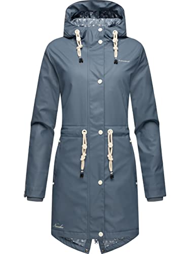 Navahoo Damen Übergangsjacke Regenjacke Flower of Ocean Dusty Blue Gr. S von Navahoo