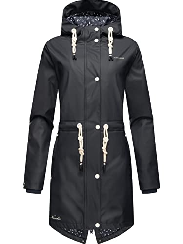 Navahoo Damen wasserdichte Übergangsjacke Regenjacke Flower of Ocean Navy Gr. S von Navahoo