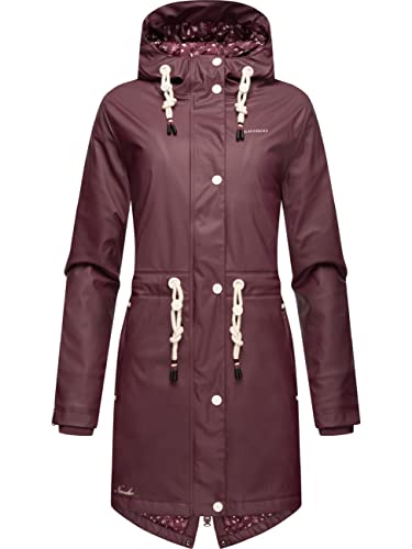 Navahoo Damen wasserdichte Übergangsjacke Regenjacke Flower of Ocean Wine Gr. L von Navahoo