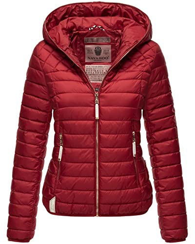 Navahoo Damen Übergangsjacke Stepp Jacke gefüttert mit Kapuze B838 [B838-Huebsch-Blood-Red-Gr.M] von Navahoo