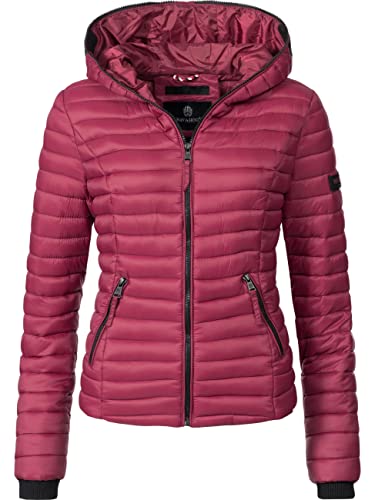 Navahoo Damen Damen leichte Übergangsjacke Steppjacke mit Kapuze Kimuk Bordeaux Gr. S von Navahoo