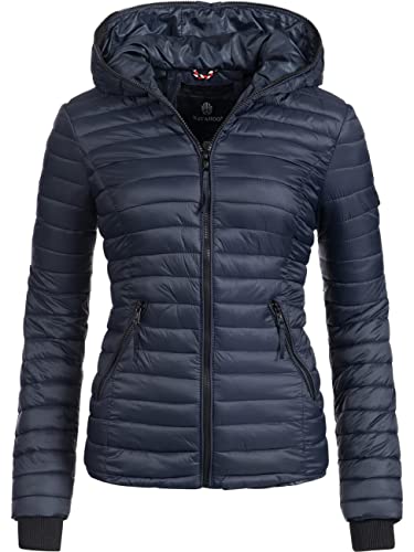 Navahoo Damen Damen leichte Übergangsjacke Steppjacke mit Kapuze Kimuk Navy Gr. XL von Navahoo