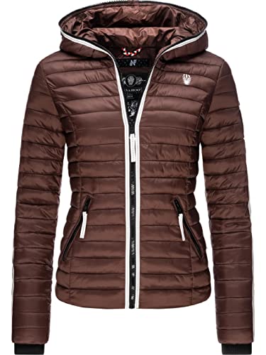 Navahoo Damen Übergangsjacke leichte Steppjacke kurz mit Kapuze Kimuk Prc Chocolate Gr. L von Navahoo