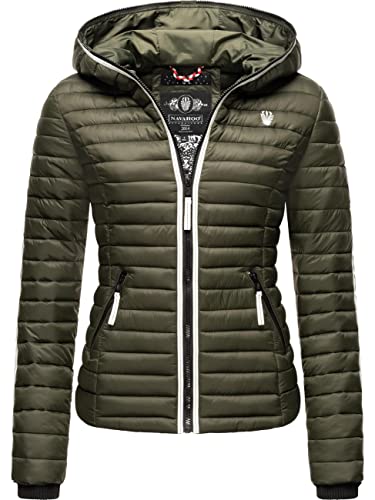 Navahoo Damen Übergangsjacke leichte Steppjacke kurz mit Kapuze Kimuk Prc Olive Gr. S von Navahoo