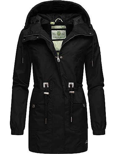 Navahoo Damen Übergangsjacke leichte Jacke mit Kapuze Neophee Black Gr. XS von Navahoo
