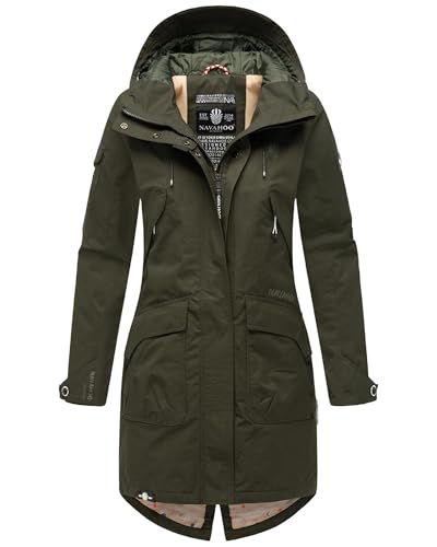 Navahoo Damen Übergangsjacke leichte Jacke mit Kapuze Pfefferschote Olive Gr. L von Navahoo