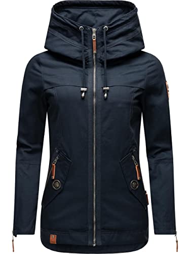 Navahoo Damen leichte Übergangsjacke mit Kapuze Wekoo Navy Gr. M von Navahoo