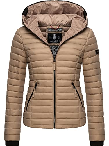 Navahoo Damen Damen leichte Übergangsjacke Steppjacke mit Kapuze Kimuk Taupe Grey Gr. XL von Navahoo