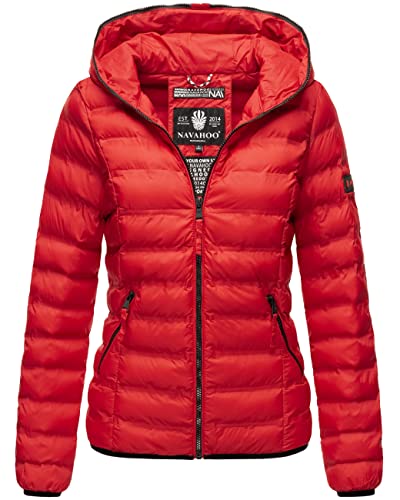 Navahoo Damen Übergangsjacke leichte Steppjacke Outdoor-Jacke mit Kapuze Neevia Red Gr. XS von Navahoo
